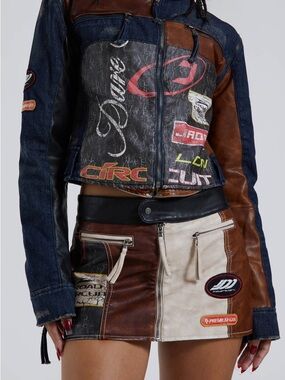 Jaded London Daytona Mini Skirt with Jacket Set